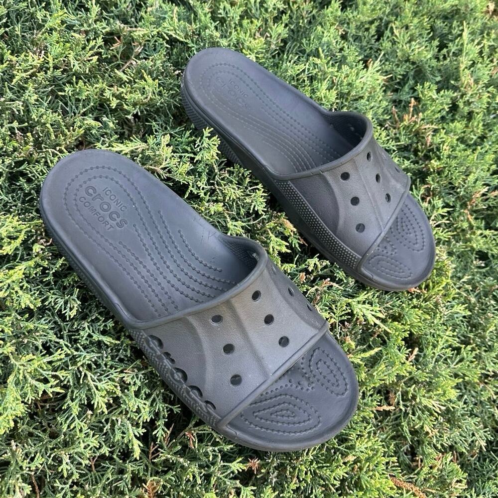 Crocs Unisex Baya II Adult Slides Size M8 W10‎ Black Sandals - Picture 4 of 17